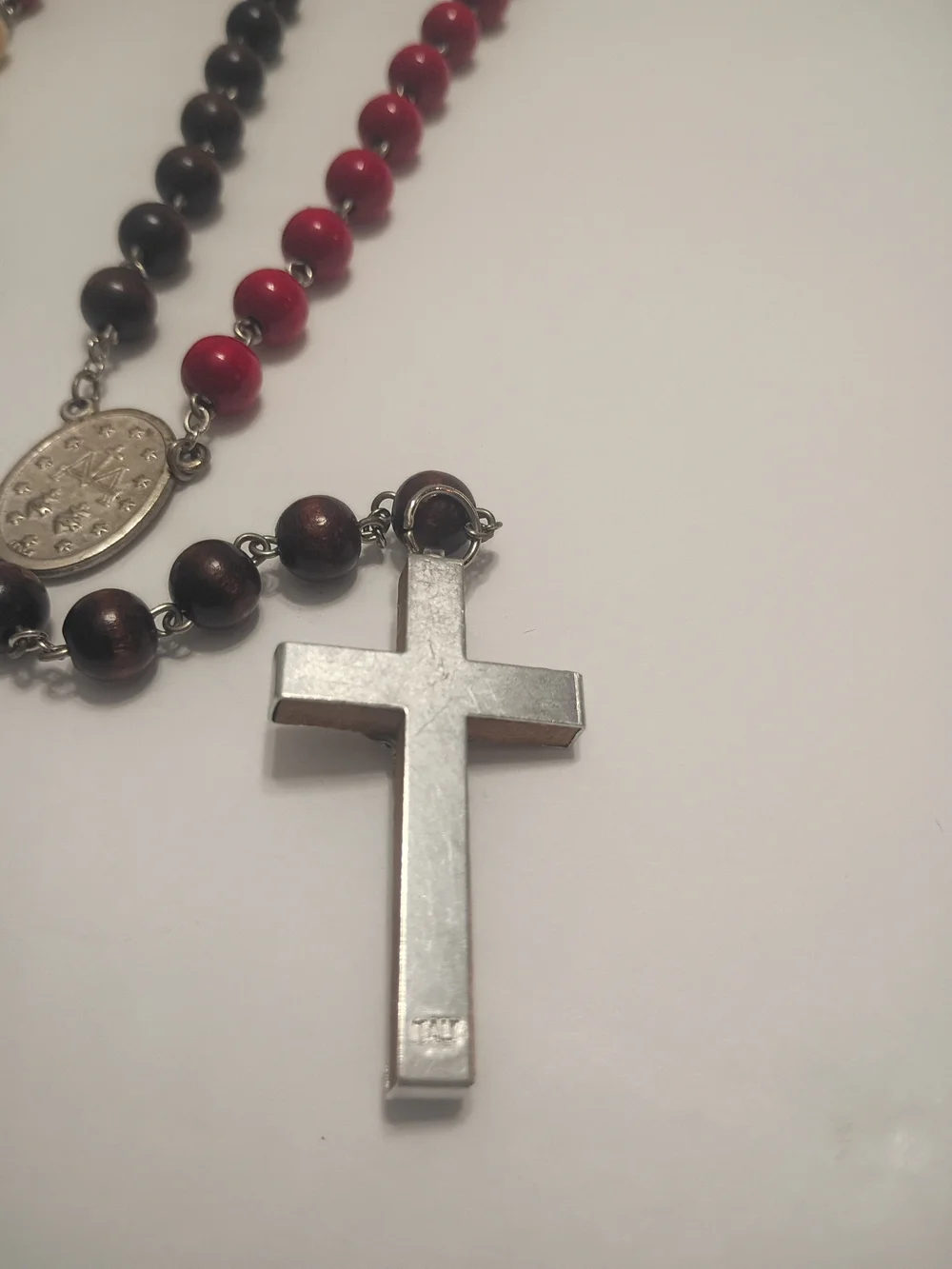 Multi-Color Wooden Bead Rosary with Crucifix Made In Italy Catholic